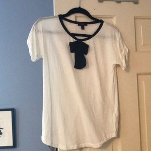 White and black bow tee from J Crew